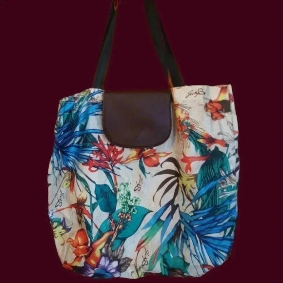 Sharif 1827 shoulder bag & travel tote bag floral pattern  set of 2 - Picture 3 of 16